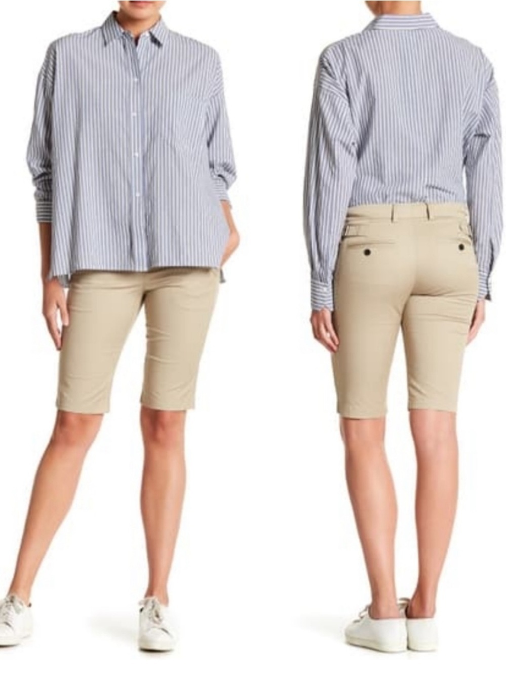 VINCE. Buckle Detail Khaki Golf Preppy Summer Office Bermuda Shorts